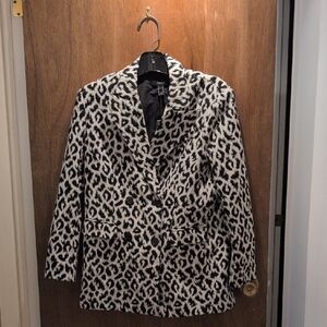 Forever 21 Black and White Animal Print Blazer
